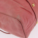 Miu Miu Hand Bag Leather 2way Pink Gold Auth 167649M-17