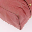 Miu Miu Hand Bag Leather 2way Pink Gold Auth 167649M-19