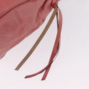 Miu Miu Hand Bag Leather 2way Pink Gold Auth 167649M-21