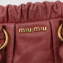 Miu Miu Hand Bag Leather 2way Pink Gold Auth 167649M-23