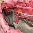 Miu Miu Hand Bag Leather 2way Pink Gold Auth 167649M-27