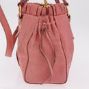 Miu Miu Hand Bag Leather 2way Pink Gold Auth 167649M-4