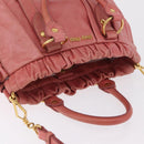 Miu Miu Hand Bag Leather 2way Pink Gold Auth 167649M-7