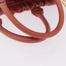 Miu Miu Hand Bag Leather 2way Pink Gold Auth 167649M-8
