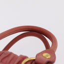 Miu Miu Hand Bag Leather 2way Pink Gold Auth 167649M-14