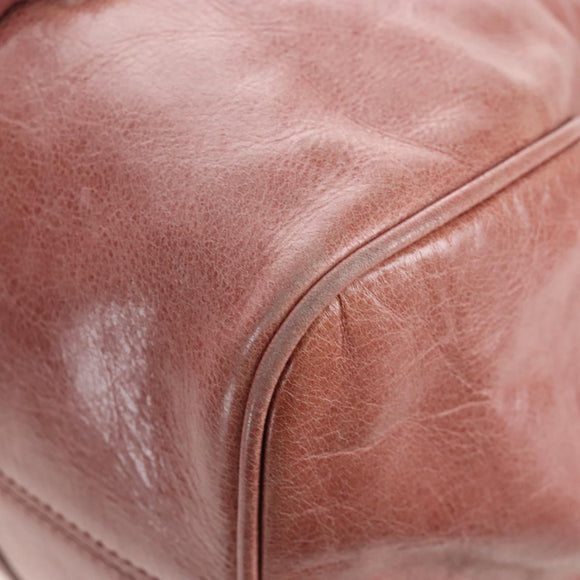 Miu Miu Hand Bag Leather 2way Pink Gold Auth 167650M