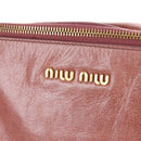 Miu Miu Hand Bag Leather 2way Pink Gold Auth 167650M-22
