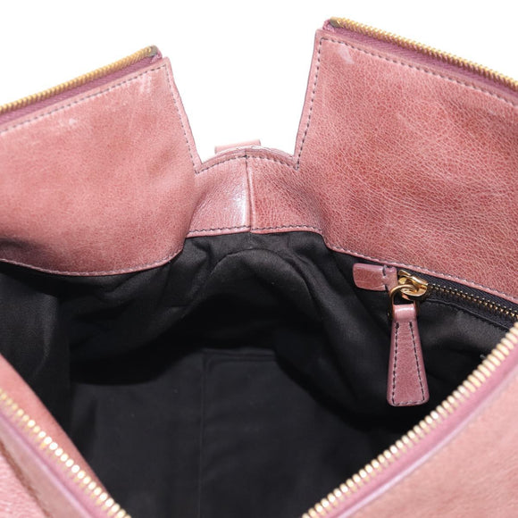 Miu Miu Hand Bag Leather 2way Pink Gold Auth 167650M
