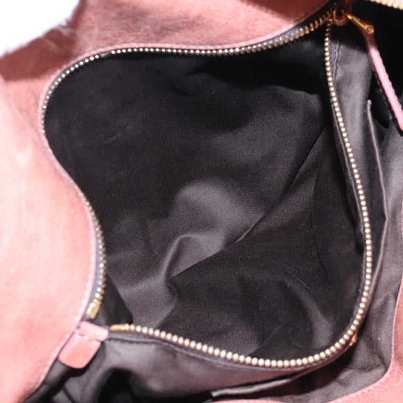 Miu Miu Hand Bag Leather 2way Pink Gold Auth 167650M