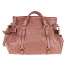 Miu Miu Hand Bag Leather 2way Pink Gold Auth 167650M-2