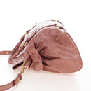 Miu Miu Hand Bag Leather 2way Pink Gold Auth 167650M-3