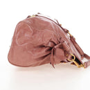 Miu Miu Hand Bag Leather 2way Pink Gold Auth 167650M-4