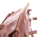 Miu Miu Hand Bag Leather 2way Pink Gold Auth 167650M-6