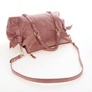 Miu Miu Hand Bag Leather 2way Pink Gold Auth 167650M-8