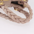 Miu Miu Matelasse Hand Bag Leather 2way Pink Gold Auth 167651A-8