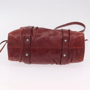 Miu Miu Hand Bag Leather 2way Brown Silver Auth 167652M-5