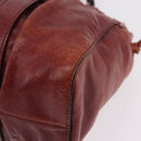 Miu Miu Hand Bag Leather 2way Brown Silver Auth 167652M-16