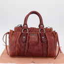 Miu Miu Hand Bag Leather 2way Brown Silver Auth 167652M-12