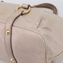 Miu Miu Hand Bag Leather Beige Gold Tone Auth 167653-9