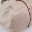 Miu Miu Hand Bag Leather Beige Gold Tone Auth 167653-14