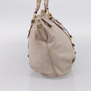 Miu Miu Hand Bag Leather Beige Gold Tone Auth 167653-3