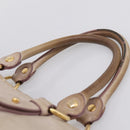 Miu Miu Hand Bag Leather Beige Gold Tone Auth 167653-7