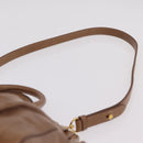 Miu Miu Hand Bag Leather 2way Beige Gold Auth 167654SAM-15
