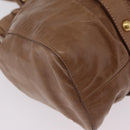 Miu Miu Hand Bag Leather 2way Beige Gold Auth 167654SAM-18