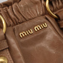 Miu Miu Hand Bag Leather 2way Beige Gold Auth 167654SAM-21