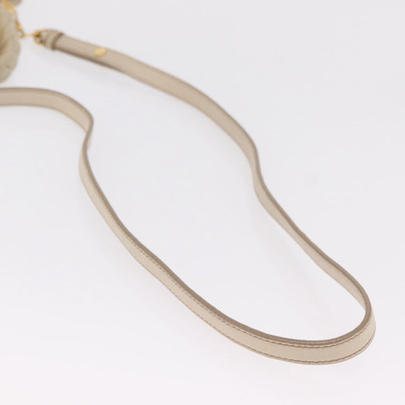 Miu Miu Matelasse Hand Bag Leather 2way Beige Gold Auth 167655A