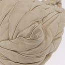 Miu Miu Matelasse Hand Bag Leather 2way Beige Gold Auth 167655A-21