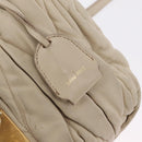 Miu Miu Matelasse Hand Bag Leather 2way Beige Gold Auth 167655A-24
