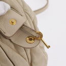 Miu Miu Matelasse Hand Bag Leather 2way Beige Gold Auth 167655A-25