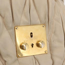 Miu Miu Matelasse Hand Bag Leather 2way Beige Gold Auth 167655A-27