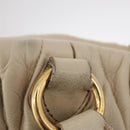 Miu Miu Matelasse Hand Bag Leather 2way Beige Gold Auth 167655A-35
