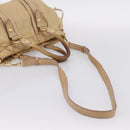 Miu Miu Hand Bag Leather 2way Beige Gold Auth 167656M-9