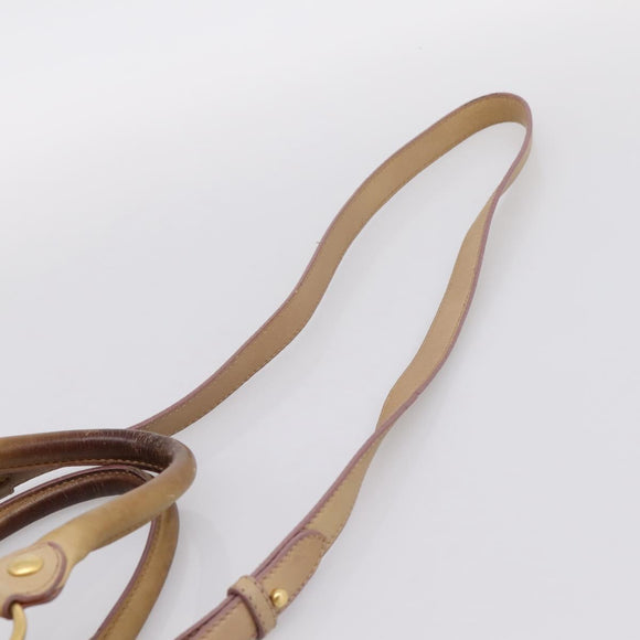 Miu Miu Hand Bag Leather 2way Beige Gold Auth 167656M