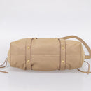 Miu Miu Hand Bag Leather 2way Beige Gold Auth 167656M-6