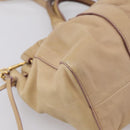 Miu Miu Hand Bag Leather 2way Beige Gold Auth 167656M-21