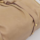 Miu Miu Hand Bag Leather 2way Beige Gold Auth 167656M-22