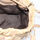 Miu Miu Hand Bag Leather 2way Beige Gold Auth 167656M-26