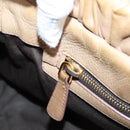 Miu Miu Hand Bag Leather 2way Beige Gold Auth 167656M-28