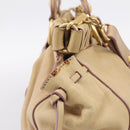 Miu Miu Hand Bag Leather 2way Beige Gold Auth 167656M-4