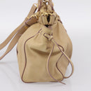 Miu Miu Hand Bag Leather 2way Beige Gold Auth 167656M-5