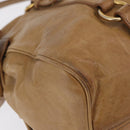Miu Miu Hand Bag Leather 2way Beige Gold Auth 167657M-20