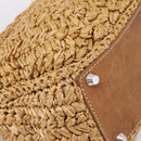 Miu Miu Hand Bag Raffia 2way Brown Silver Auth 167658M-19