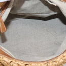 Miu Miu Hand Bag Raffia 2way Brown Silver Auth 167658M-10