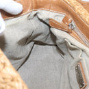 Miu Miu Hand Bag Raffia 2way Brown Silver Auth 167658M-25
