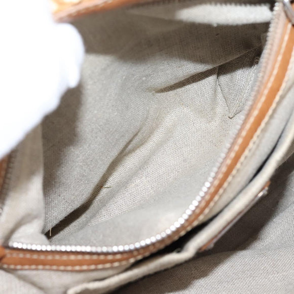 Miu Miu Hand Bag Raffia 2way Brown Silver Auth 167658M