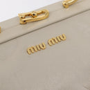 Miu Miu Hand Bag Leather 2way White Gold Auth 167659M-17